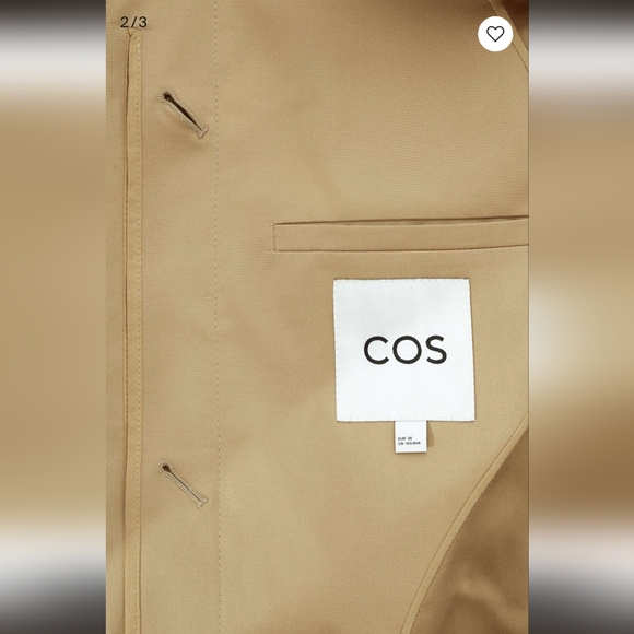 COS REGULAR-FIT TWILL TRENCH COAT- XS/S - Picture 2 of 5